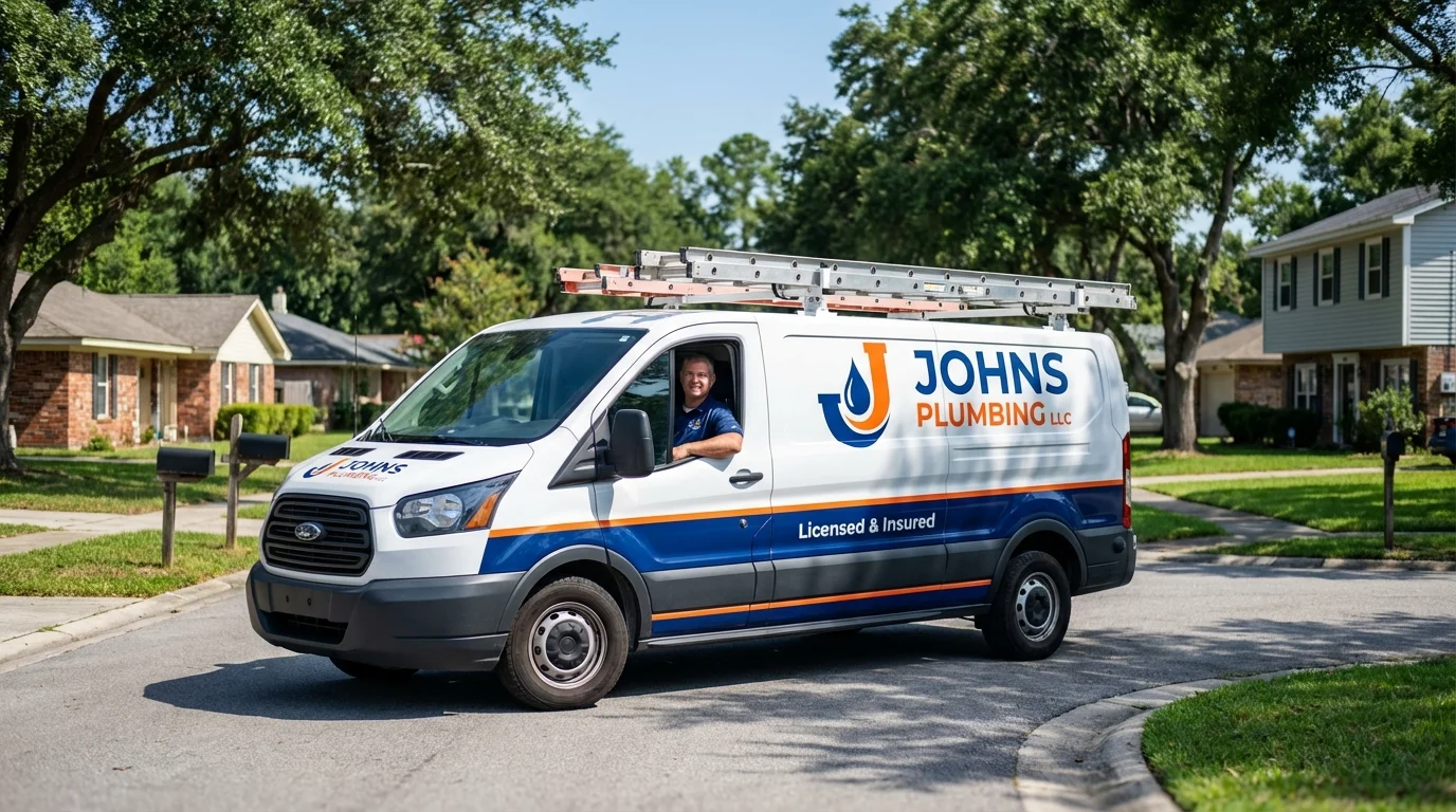 Johns Plumbing LLC service van in Kaysville, UT