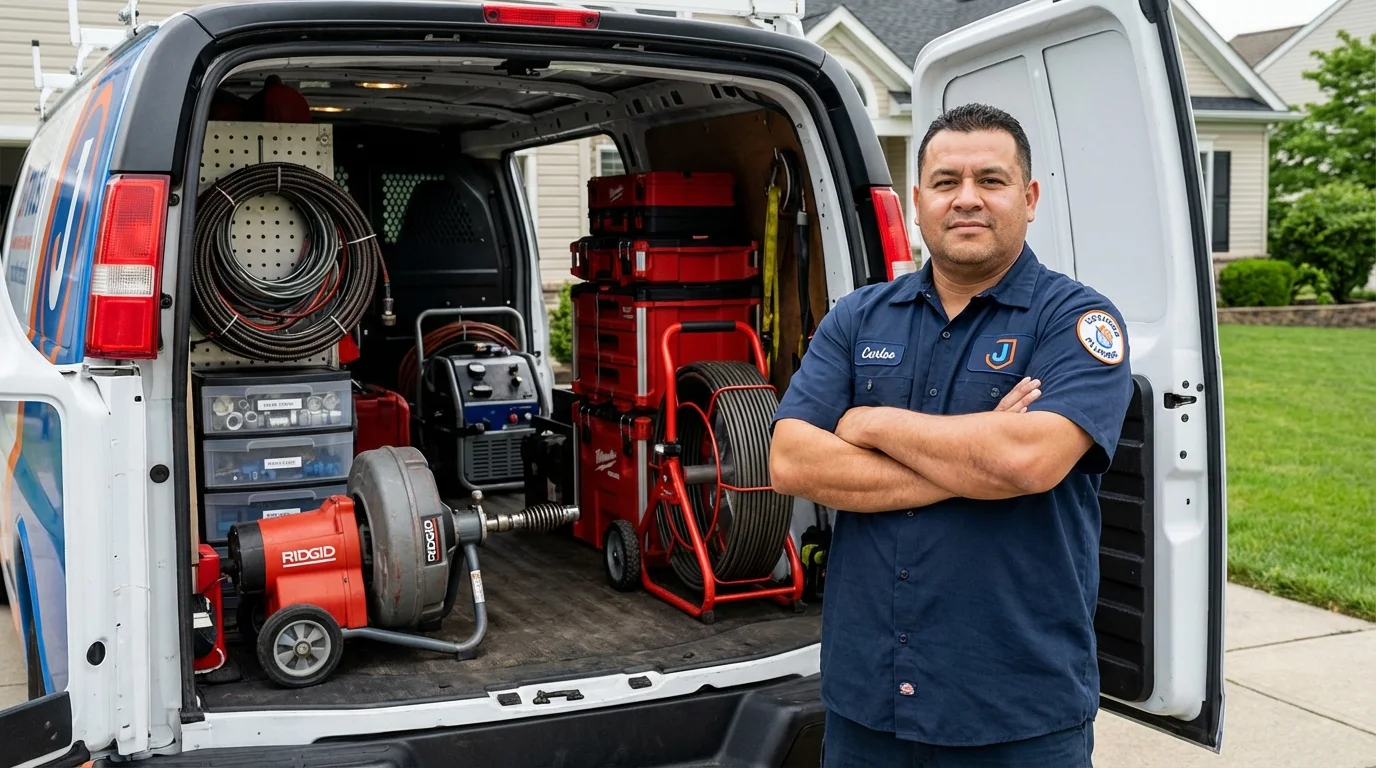Professional drain cleaning equipment and Johns Plumbing LLC plumber in Kaysville