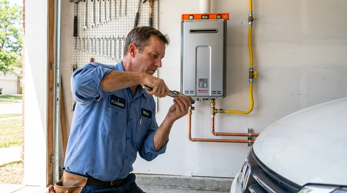 Tankless water heater installation by a Johns Plumbing LLC plumber in Kaysville